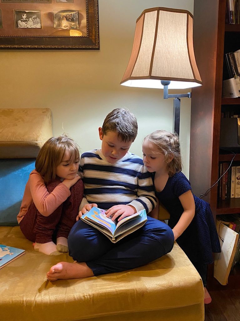 Marcus Reading with the Girls