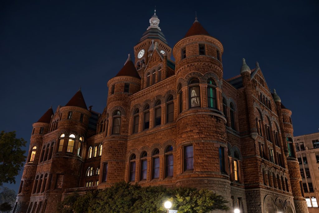 Building in the night in Tyler Texas